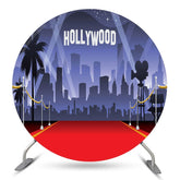 Toile de fond ronde de la grande scène de la ville de nuit d'Hollywood